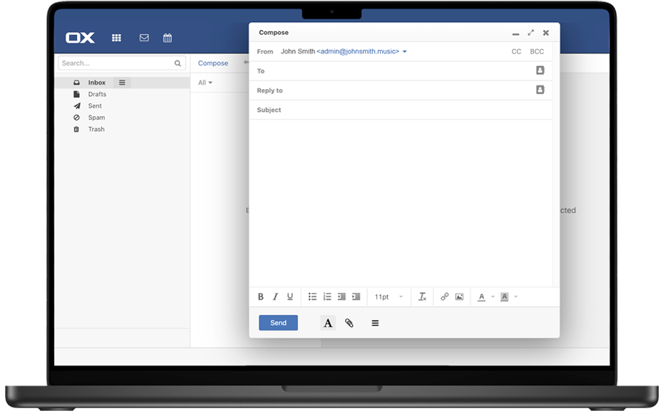 mail.music email interface